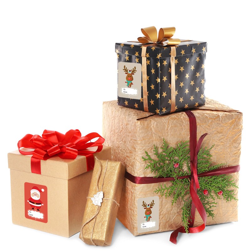 Set 250 Nhãn Dán Trang Trí Phong Cách Giáng Sinh Đáng Yêu