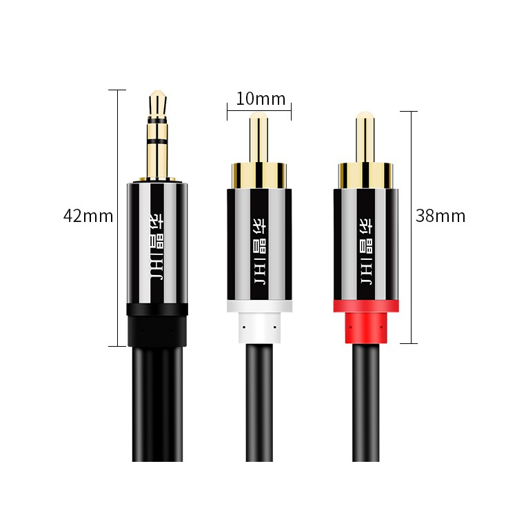 Cáp chuyển AUX 3.5mm ra âm thanh 2RCA cho loa, amply - Jinghua A120