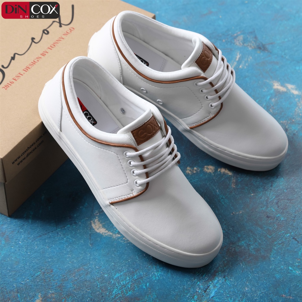 Giày Sneaker Da Nam DINCOX C03 Khí Chất Lịch Thiệp White