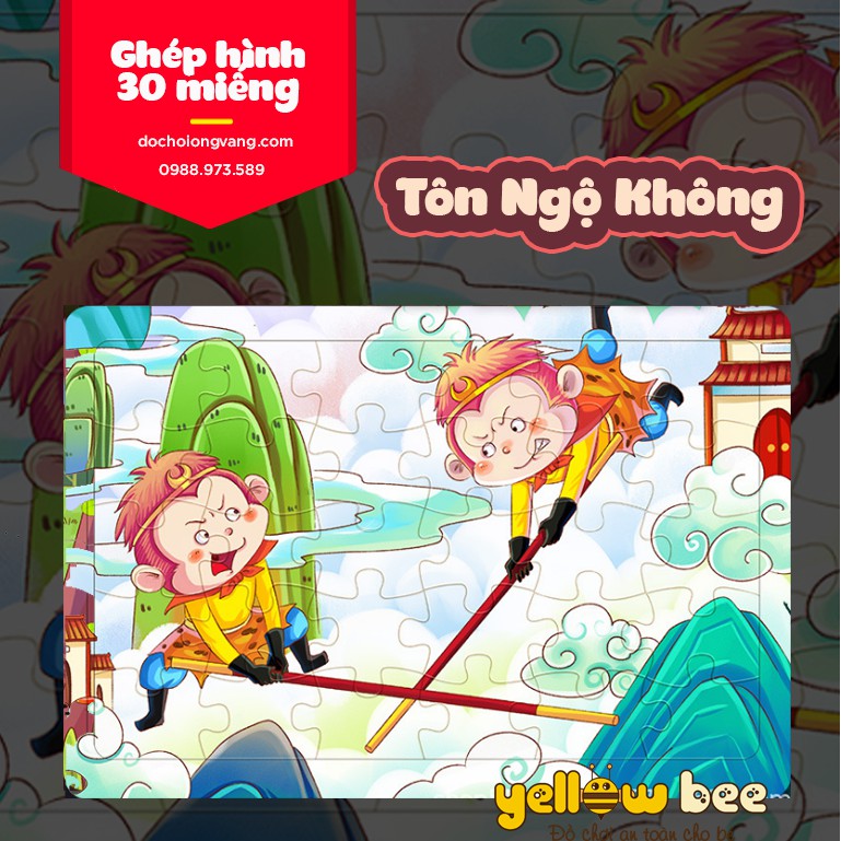 Đồ chơi tranh ghép hình 30 miếng gỗ puzzle - Bộ ghép hình - Đồ chơi xếp hình