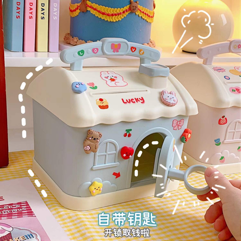 Hộp, ống tiết kiệm hình ngôi nhà đáng yêu phong cách Hàn Quốc