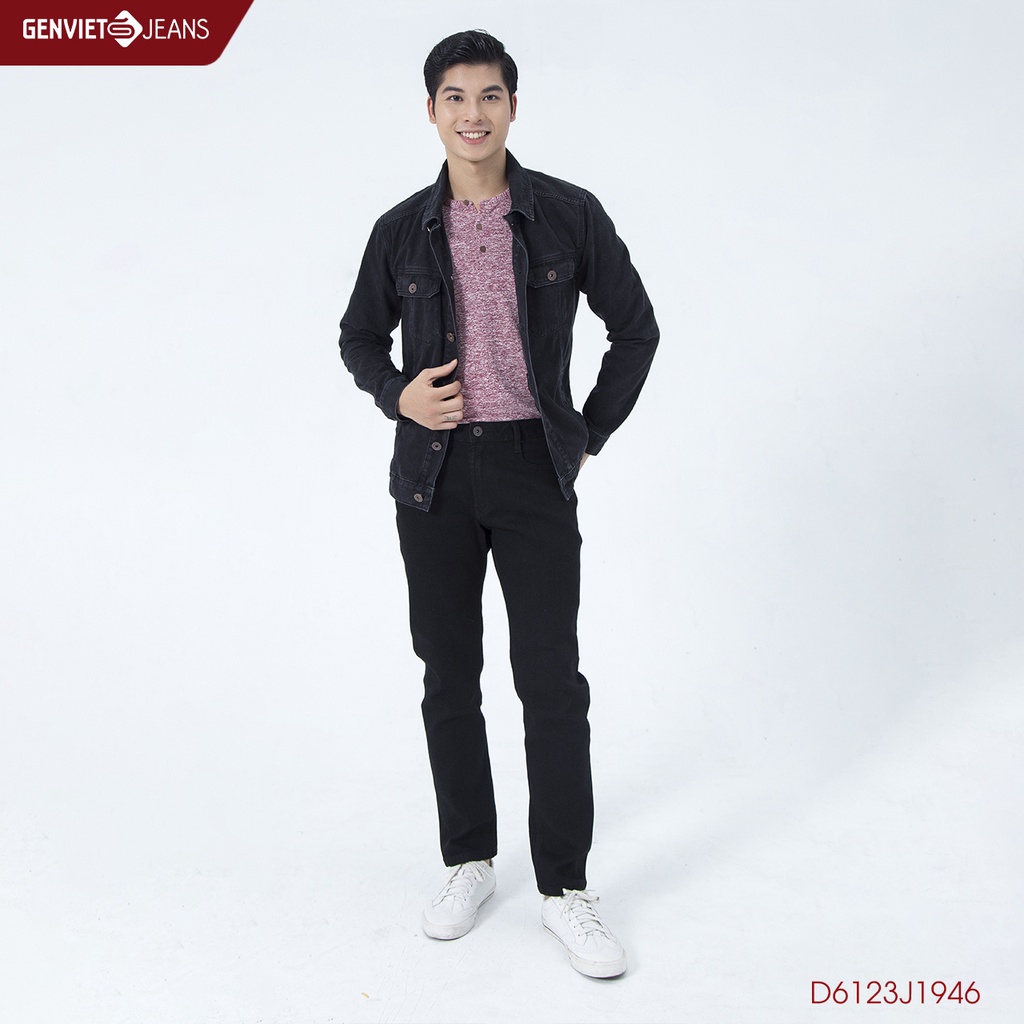 Áo Khoác Jeans Nam Dáng Suông GENVIET D6123J1946