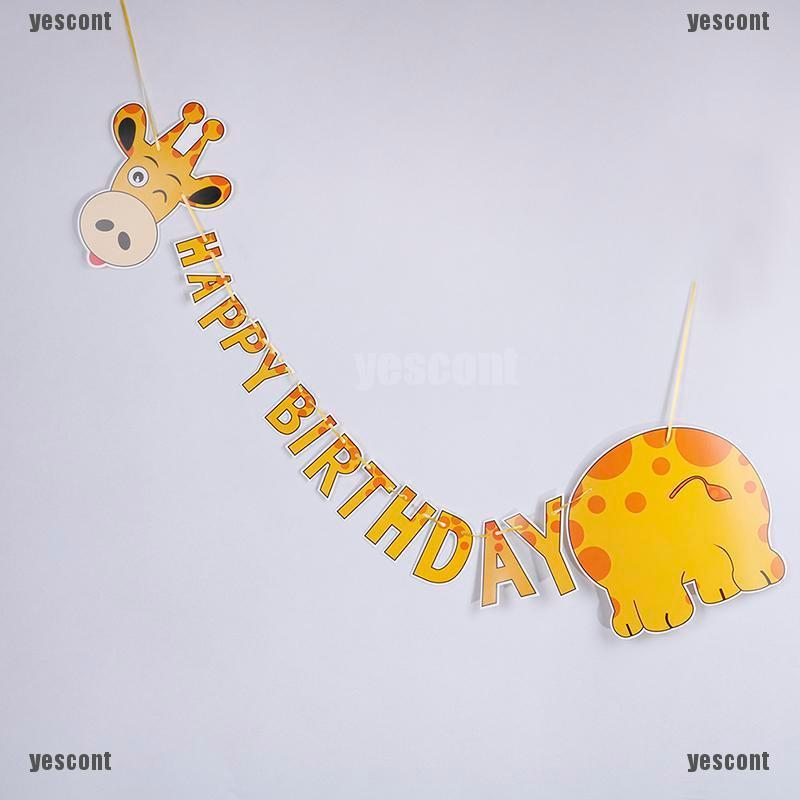 Chúc Mừng Sinh Nhật Con Hươu Cao Cổ banner Treo Trang Trí Bữa Tiệc diy