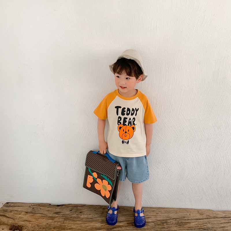 Áo thun cotton bé trai in hình dễ thương - Quần áo trẻ em phong cách Hàn Quốc cho bé trai 1-8 tuổi (có clip, ảnh thật)