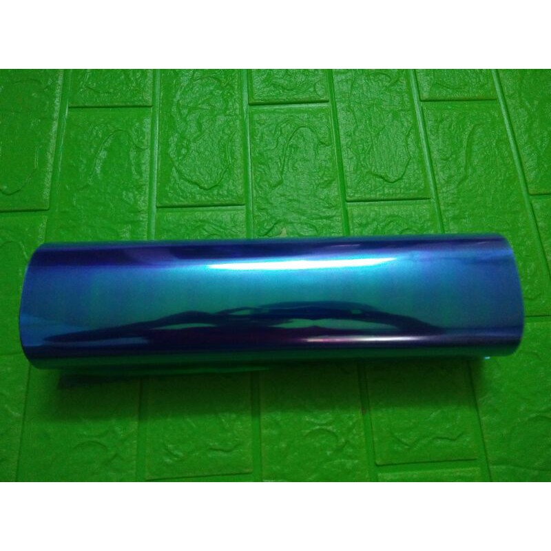 Bộ tem dán đèn xe màu xanh biển ngang 30 cm dài 1 mét