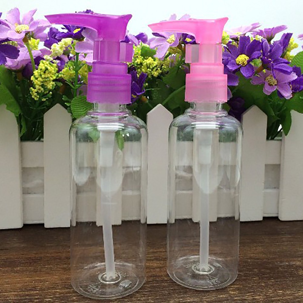 Bình Nhựa Rỗng Trong Suốt Dạng Nhấn Đựng Dầu Gội Có Thể Đổ Đầy 100ml