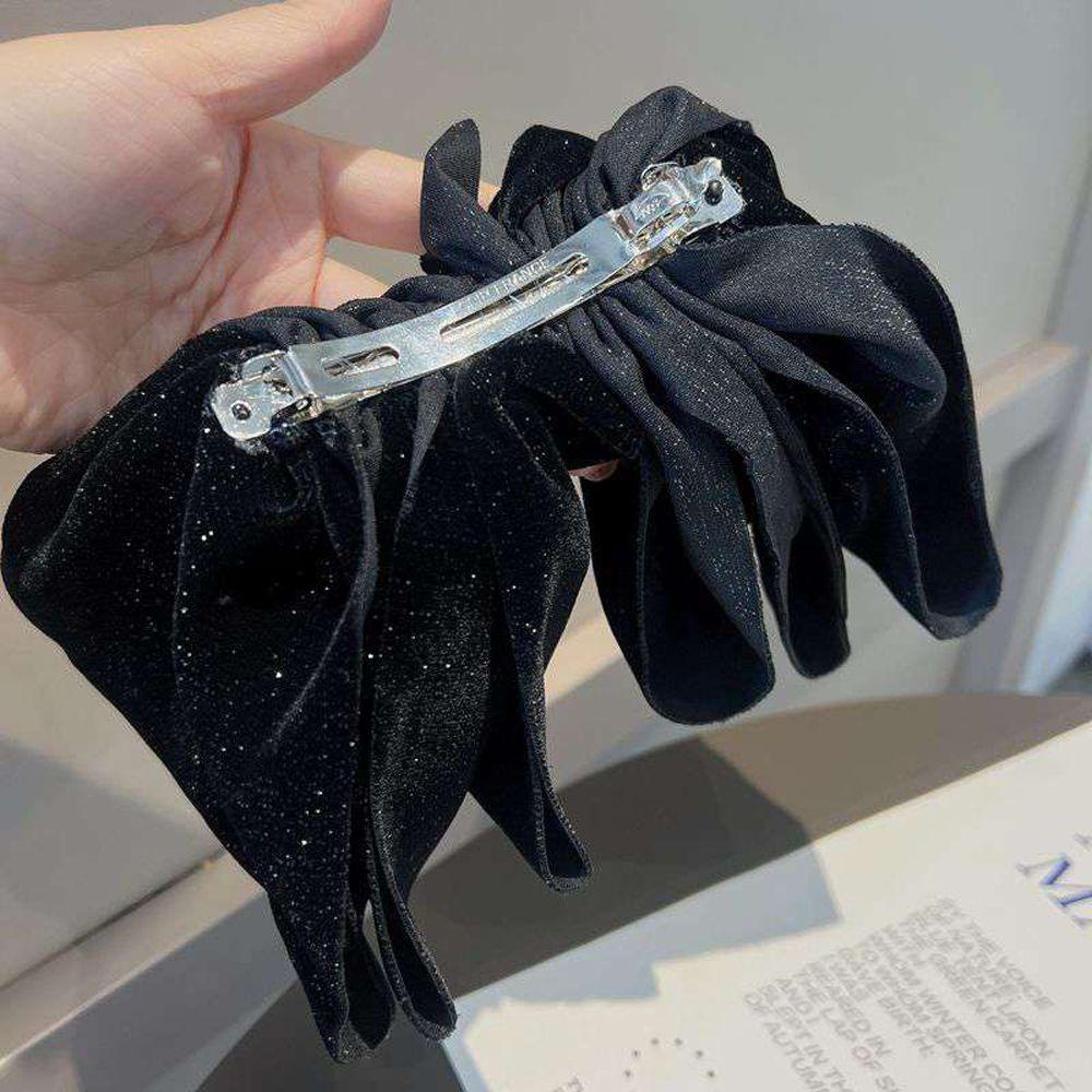 Kẹp Tóc Nhung Màu Trơn Thanh Lịch Kích Thước Lớn VANES1 Dành Cho Bạn Nữ