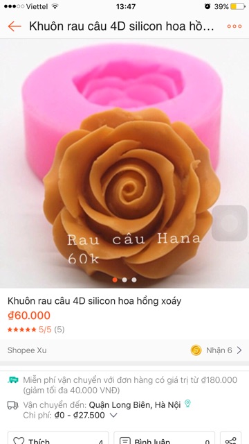 Combo 6 Khuôn silicon dụng cụ làm bánh thạch rau câu 4D