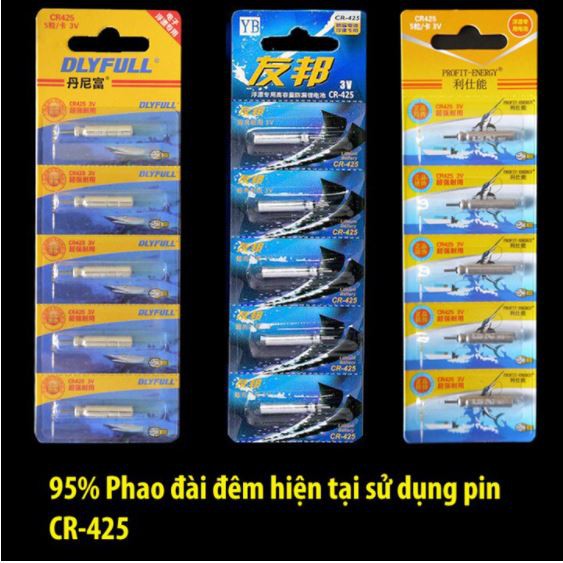 Vỉ 5 pin CR – 425 Chuyên lắp phao câu đài câu đêm