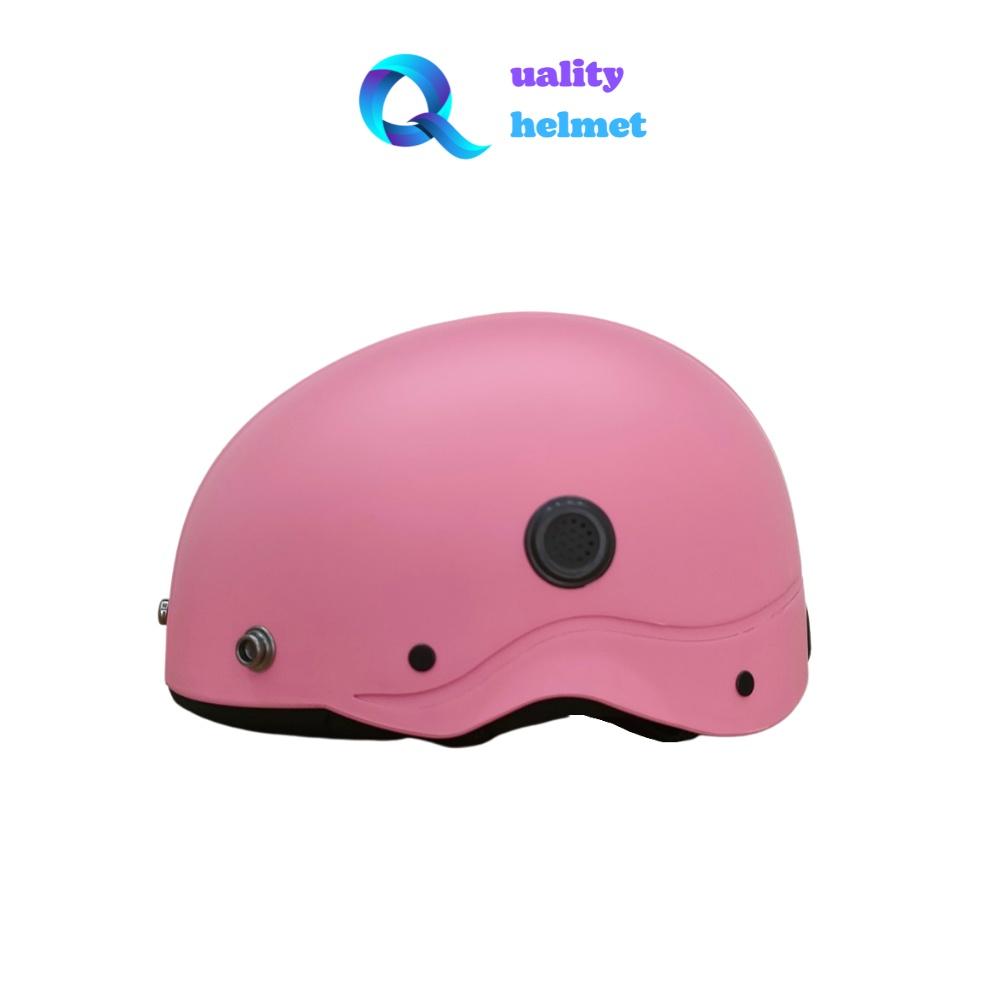 Mũ bảo hiểm nón sơn nửa đầu 1/2 cao cấp màu hồng có lỗ thông gió hàng chính hãng