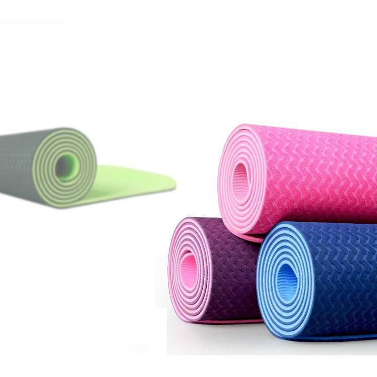 Thảm yoga VN - TPE 2 LỚP 6mm Chống xẹp lún S6 Shalla