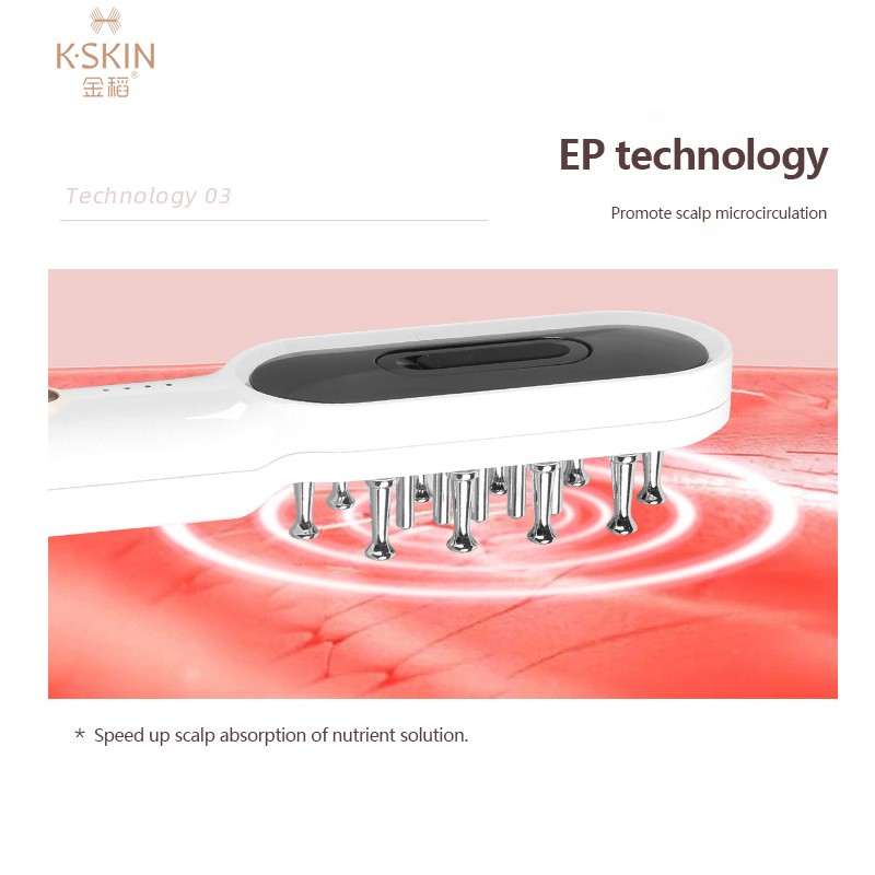 Lược Chải Tóc K-SKIN Kích Thích Mọc Tóc Chống Rụng Kích Thích RP RF EMS