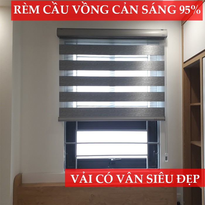 Màn cuốn / Rèm Cầu Vồng Cản sáng 95%: 550k/m² (Phù hợp làm rèm phòng ngủ)