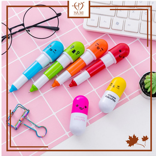 Bút bi xanh cute nhiều màu hình viên thuốc vitamin dùng để viết tập sổ giấy bookmark và văn phòng phẩm Hà Mi Handmade