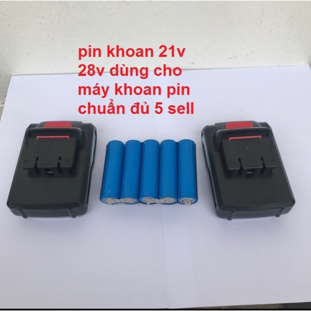 Pin 21V-24V-26V Cho Máy Khoan Pin 18V-21V-24V-26V Chuẩn 5 Cell