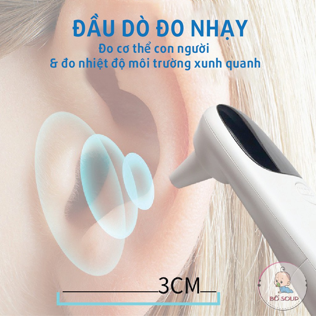 Nhiệt kế điện tử hồng ngoại đo trán dùng để đo nhiệt độ cơ thể tặng kèm pin