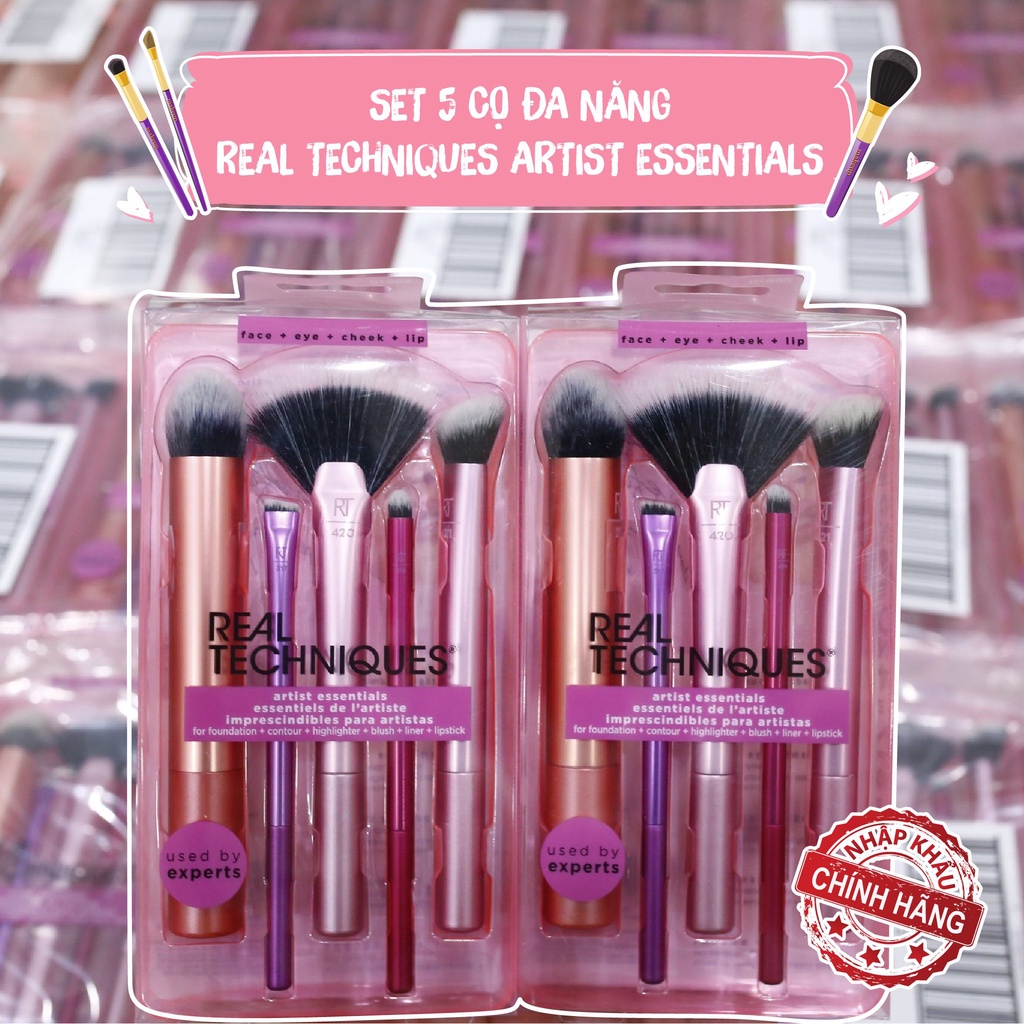 Bộ Cọ Trang Điểm 5 Món Real Techniques Artist Essentials (5 pcs)