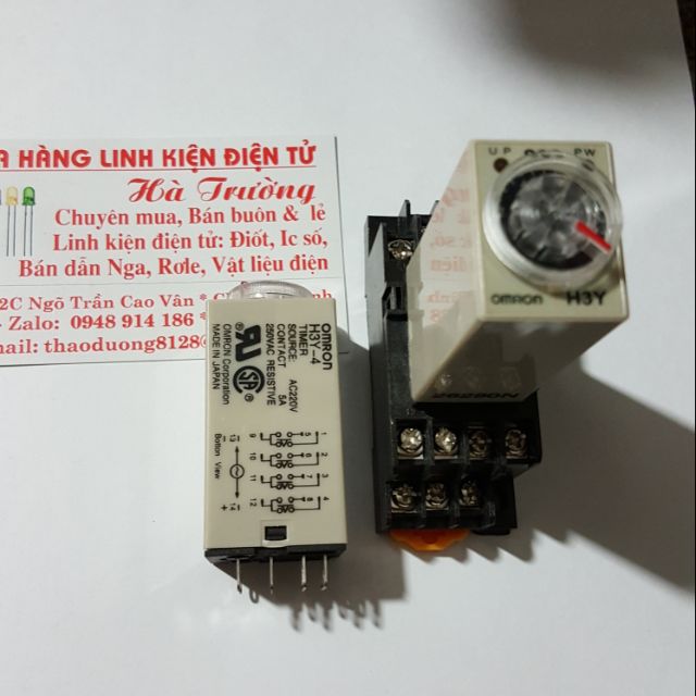 Rơlay thời gian H3Y - 4 kèm đế