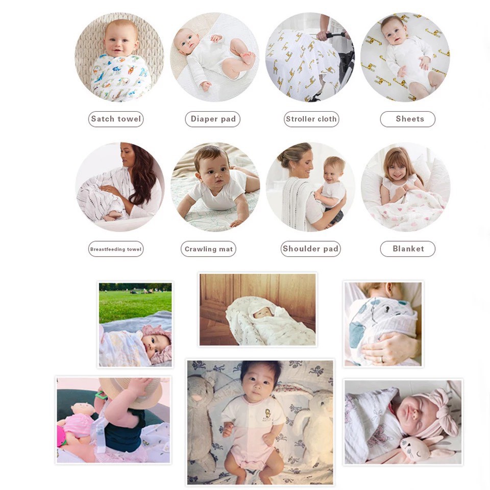 Khăn quấn em bé sơ sinh cotton , quấn , lao , đắp đa năng, hình chọn ngẫu nhiên