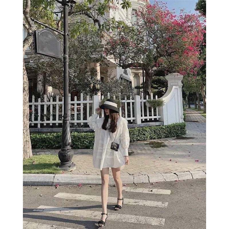 VÁY CỔ BÈO BABYDOLL TAY PHỒNG BÚP BÊ