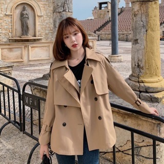 ✨Áo măng tô✨áo trechcoat dáng ngắn chất kaki siêu đẹp
