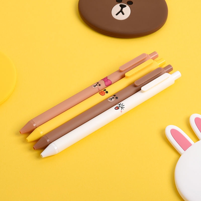 Set 8 Bút Mực Gel Ngòi Bút 0.5Mm Mực Đen Phiên Bản Giới Hạn Kaco Line Friend