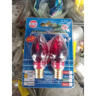 Bóng đèn bàn thờ loại xịn led trái ớt ánh sáng đỏ trong suốt dùng trang trí, phòng ngủ 1W đầu cắm E12 C7 (Ship hỏa tốc)