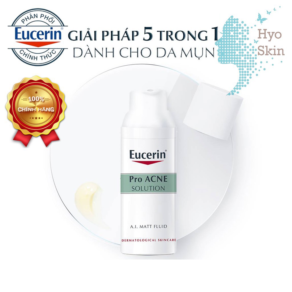 [CHÍNH HÃNG] Kem Dưỡng Ẩm, Kiểm Soát Nhờn, Ngừa Mụn EUCERIN PRO ACNE SOLUTION A.I. MATT FLUID