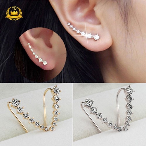 Khuyên Vành Tai Đính Đá Zircon Thời Trang Cho Nữ