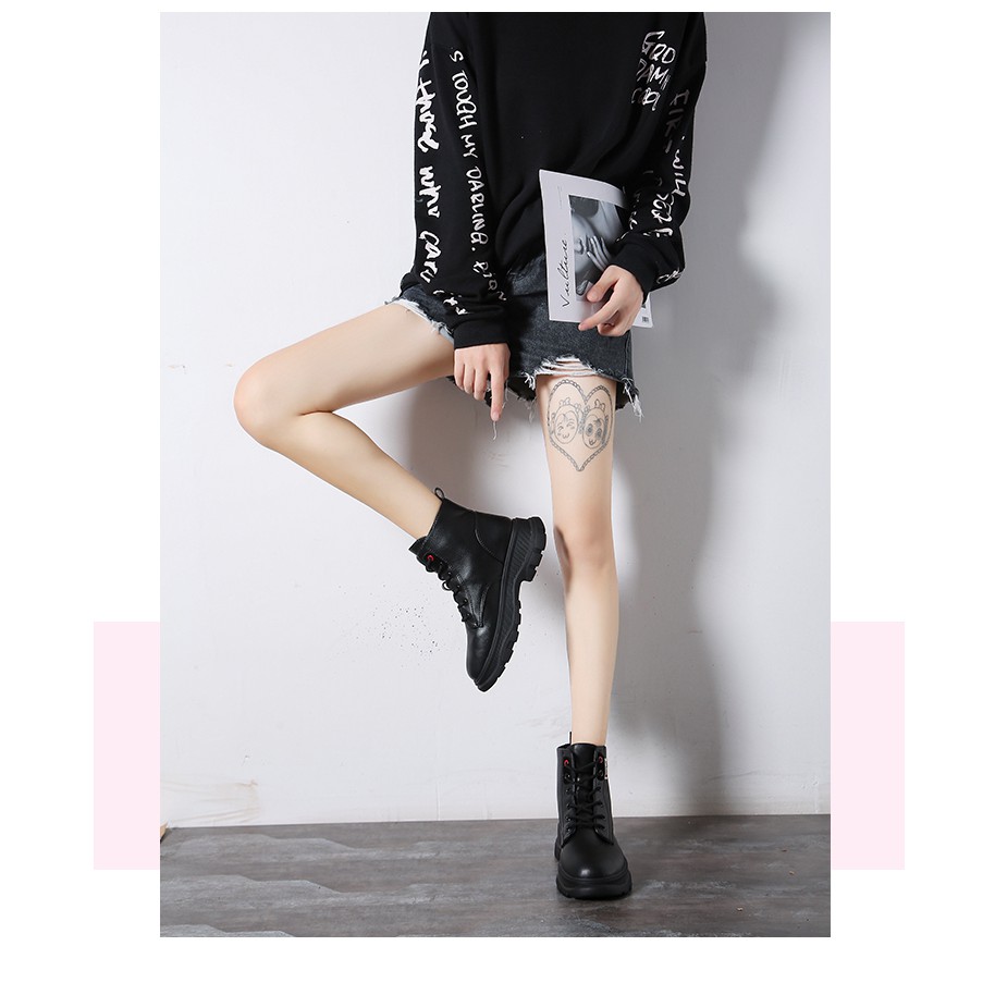 Boot Nữ Da Cao Cổ Cột Dây Phong Cách Thời Trang Hàn Quốc MBS352 - Seun shoes | BigBuy360 - bigbuy360.vn