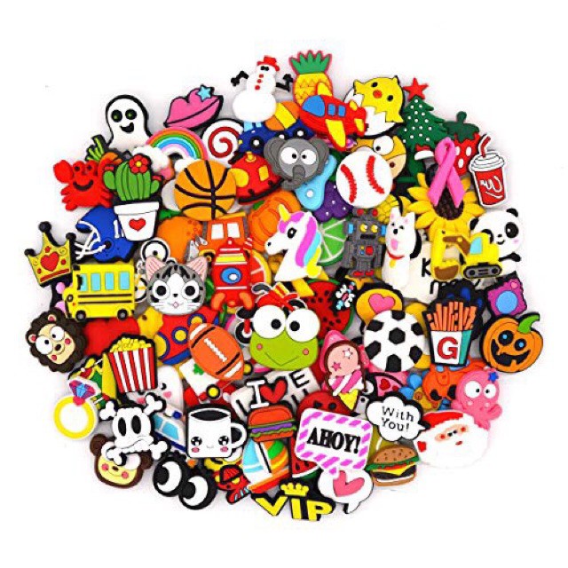 set 10 sticker jibbitz gắn dép sục