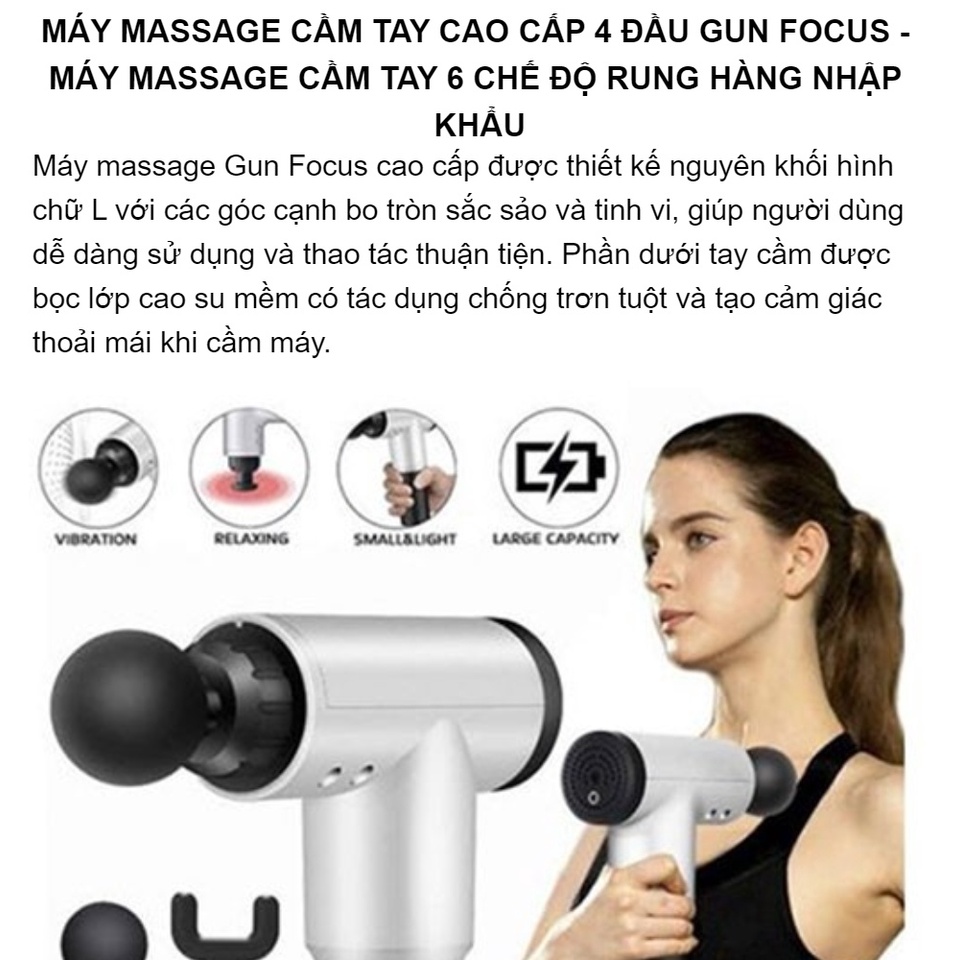 Máy massage cầm tay mát xa cổ vai gáy chân bụng xóa tan nhức mỏi cơ và xương khớp - Bảo hành 1 đổi 1