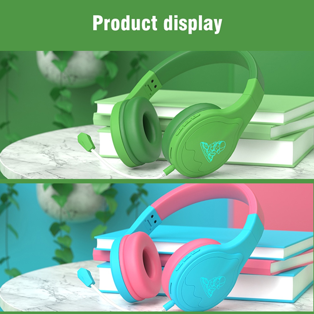 VIRWIR Tai nghe chụp tai kết nối bluetooth không dây màu dạ quang tiện dụng cho học sinh/trực tuyến