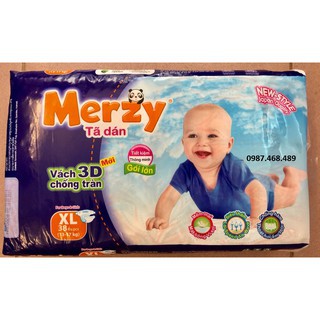 (Tặng 1 bịch giấy  ướt Enjoy xuất hàn) Bỉm dán Merzy đủ size S56, M48, L42, XL38