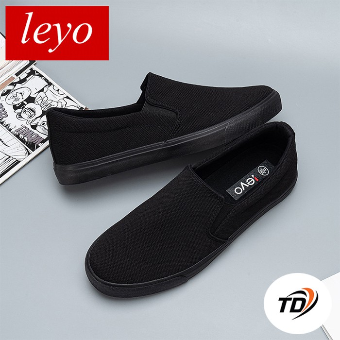 Giày Lười Vải Nam Leyo Full Đen 1 Màu Duy Nhất G 82