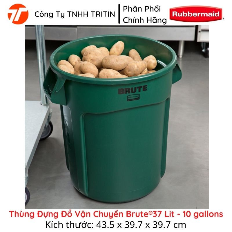 Thùng Nhựa Đa Năng Brute 10 gallons 37 Lit - Cao Cấp RUBBERMAID USA FG261000 | TRITINCO