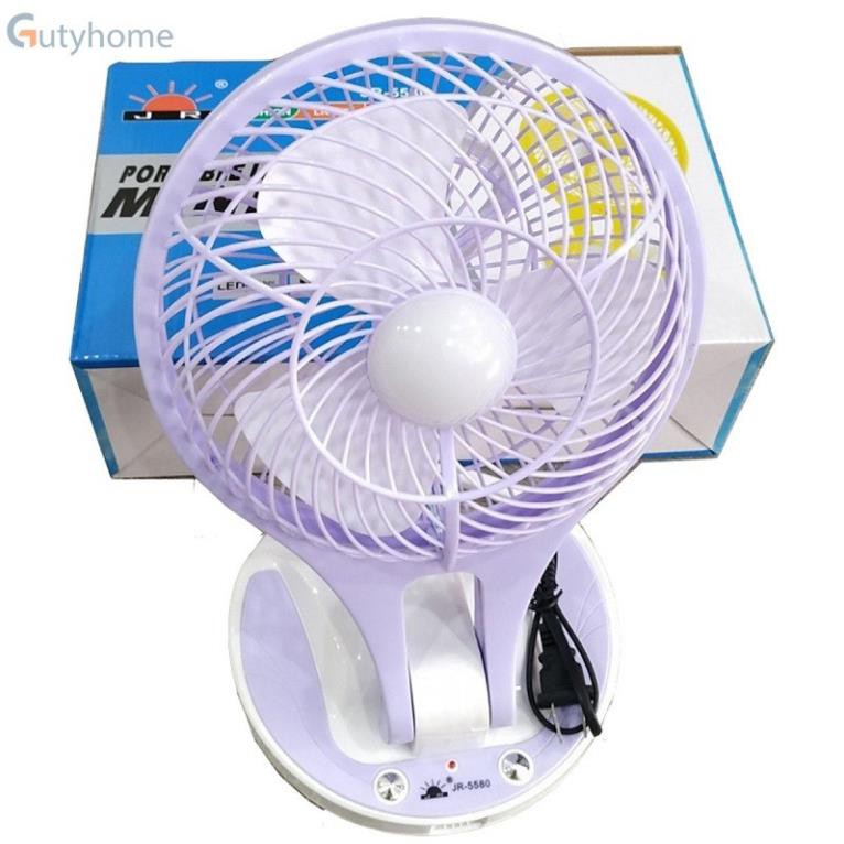 🌦️Bảo Hành 3 Tháng🌦️ Quạt Mini Để Bàn Sạc Tích Điện Kèm Đèn Led Học Fan HT-5580, Mẫu Mới Nhất 2021