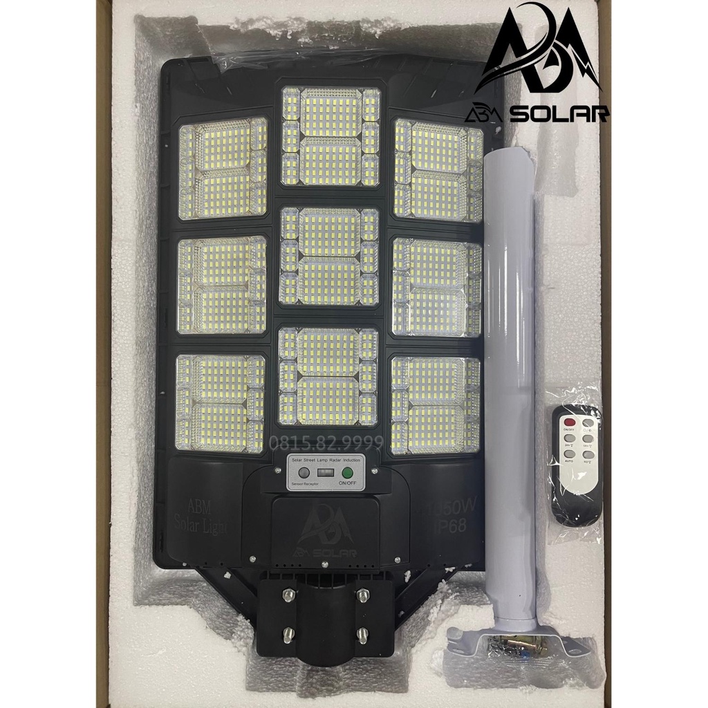 [1050W]Đèn Năng Lượng Mặt Trời, Chiếu Sáng Ngoài SânVườn, Đèn Tấm Pin Liền,Công Suất 700W-1350W- ABM SOLAR
