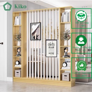 Kệ Vách Ngăn Phòng Khách Trang Trí Hiện Đại KiKo - Gỗ MDF 15mm Lõi Xanh Chống Ẩm