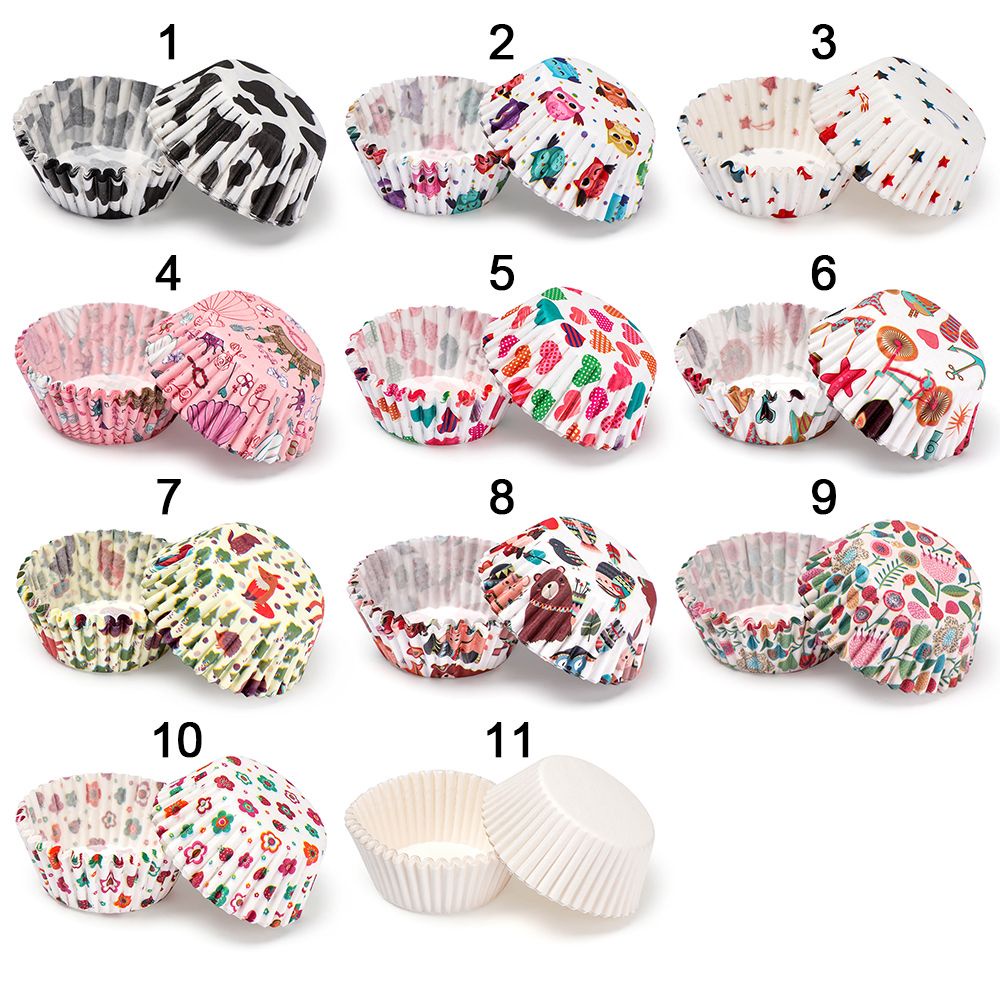 Set 100 cốc giấy làm bánh cupcake chống dầu mỡ DIY