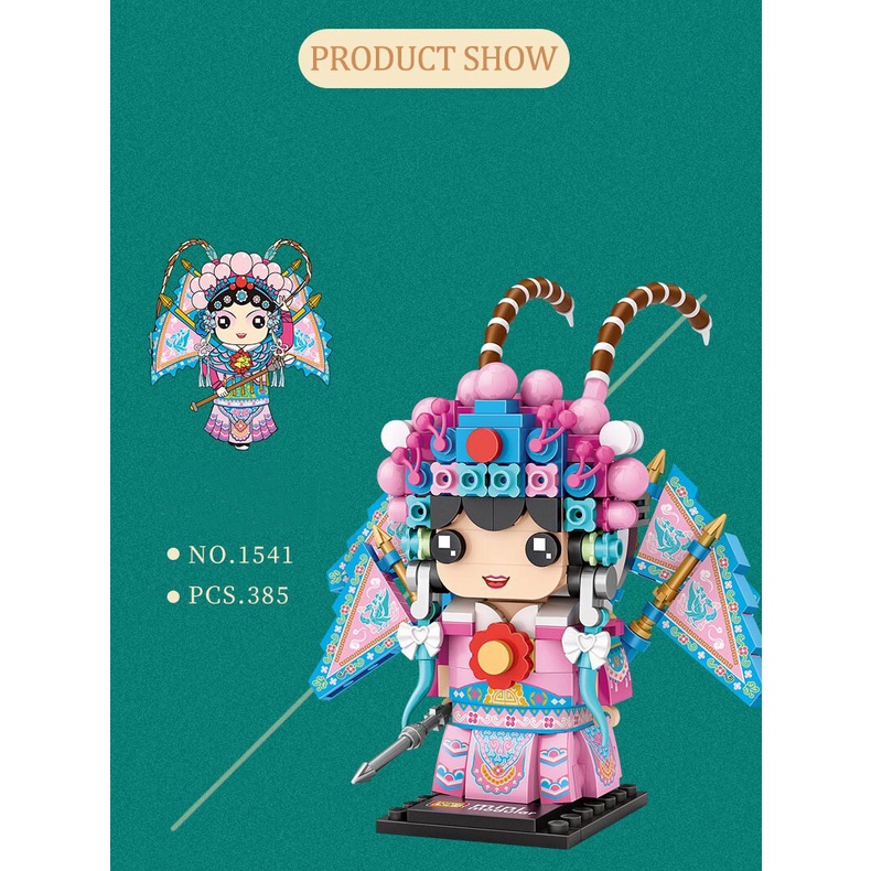 Bộ đồ chơi lắp ráp Loz hình nhân vật kinh kịch Trung Quốc xinh xắn dành cho bé