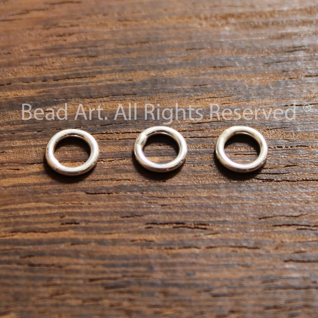 4MM/6MM Charm Khoen Tròn Trơn Bạc 925, Jump Ring, Phụ Kiện Xỏ Vòng Tay Phong Thuỷ, Chuỗi Hạt, Bạc 925 S50