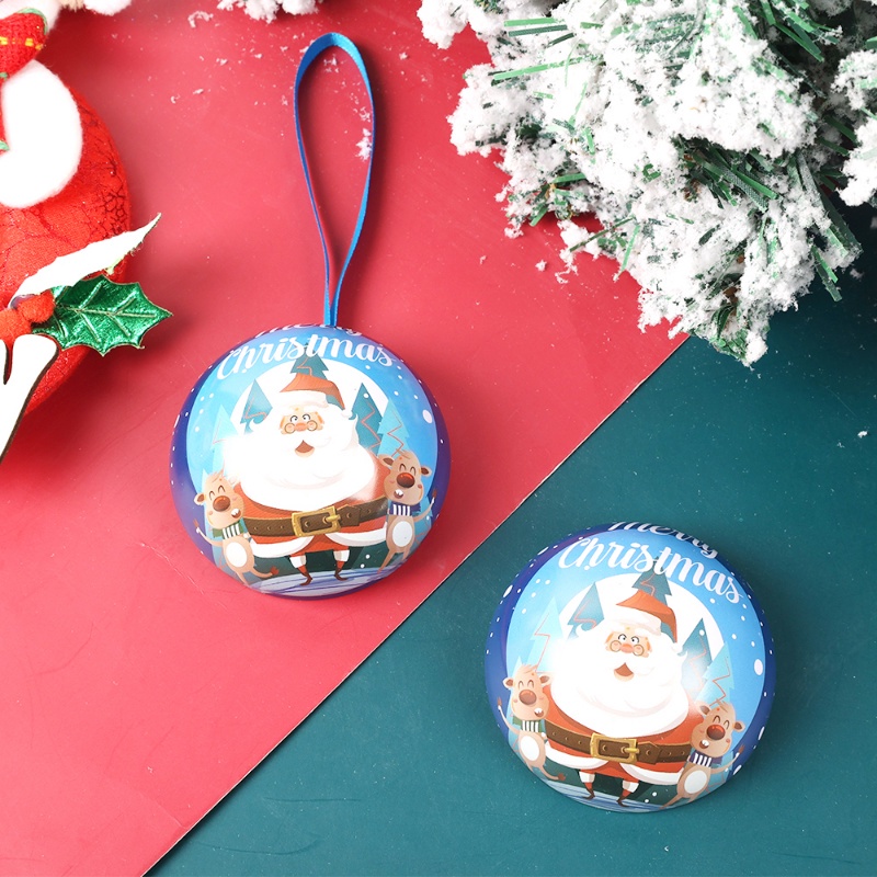 Hộp Đựng Bánh Kẹo Hình Quả Bóng Tròn Họa Tiết Ông Già Noel Hoạt Hình Sáng Tạo Có Thể Treo Trang Trí Cây Thông Giáng Sinh