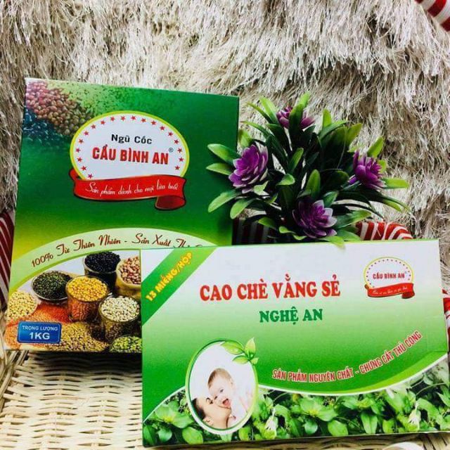 Combo ngũ cốc lợi sữa và cao chè vằng 30 miếng Cầu Bình An