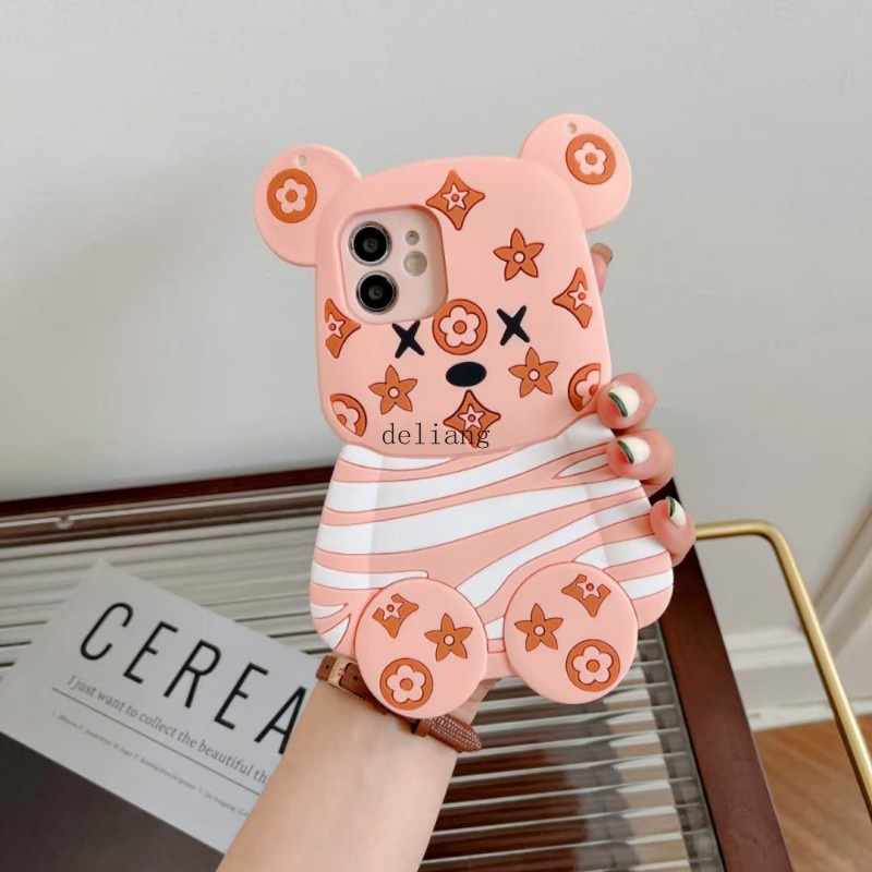 Ốp Điện Thoại Hình Gấu Bông 3D Gắn Dây Đeo Cho Xiaomi Redmi Note 11 10 10s Note 9s 8 Pro Redmi 9T 9A 9i 10