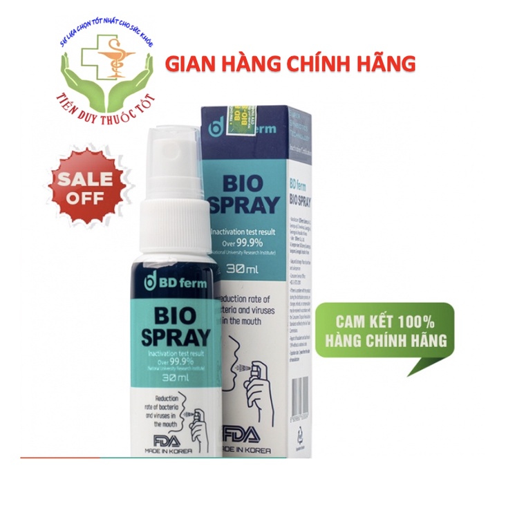 Xịt họng Bio Spray 30ml Hàn Quốc giúp kháng và bất hoạt SARS-CoV-2 ngay tại cổ họng, không bị xuống phổi - N