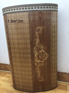 Chiếu trúc vân gỗ lụa 1m8*2m, nằm 2 mặt gập đôi.