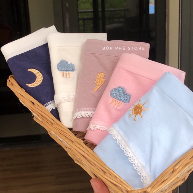 [MUA ĐƯỢC 10] Quần Lót Cotton Thêu Thời Tiết 🌦⚡️ | WebRaoVat - webraovat.net.vn