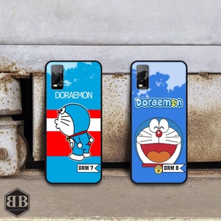 Ốp lưng kính cường lực Vivo Y3S nhiều mẫu doreamon thần kỳ