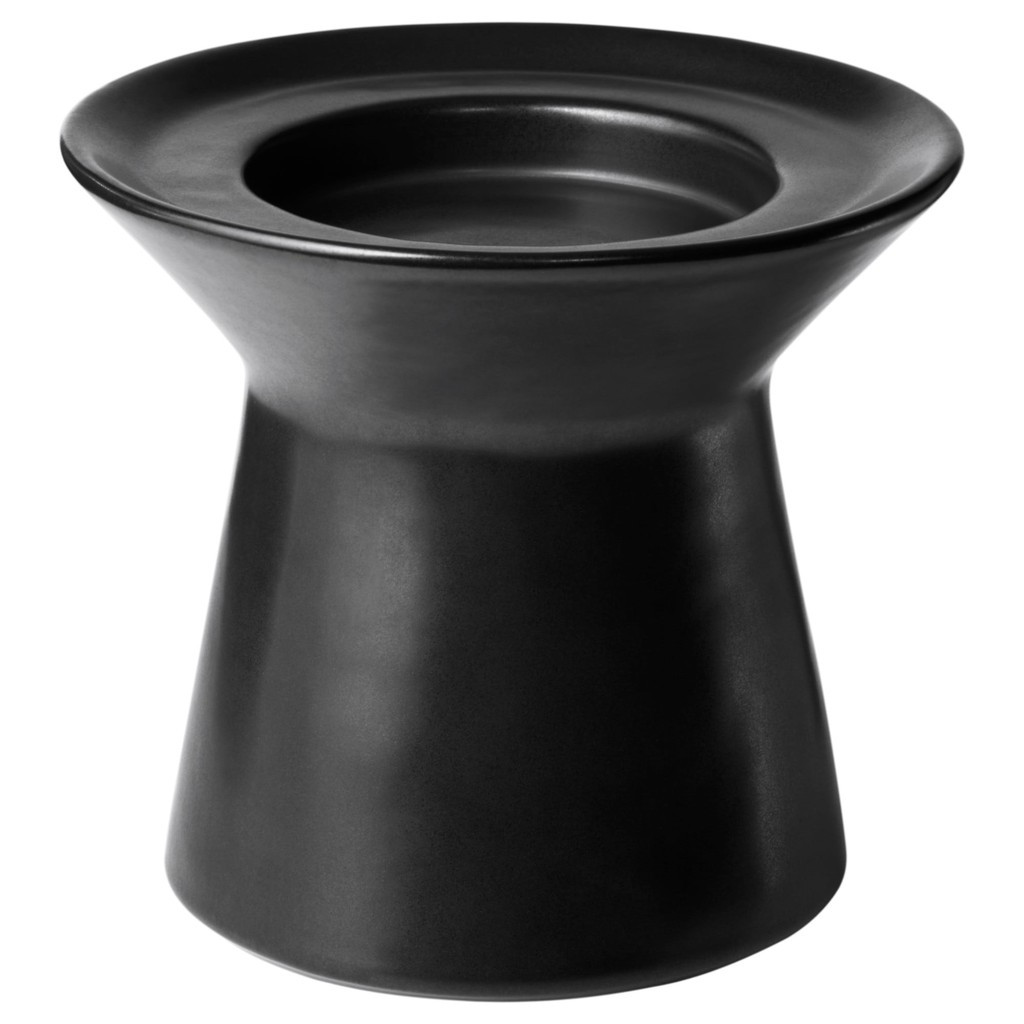 Chân Đế nến gốm đen IKEA SINNESRO | Black Ceramic Candle holder